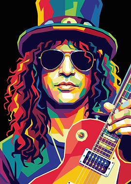 Colorful Pop Art Portrait of Slash