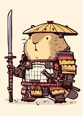 Capybara Samurai Warrior