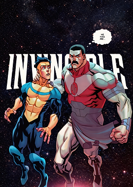 Invincible and Omni-Man in Space