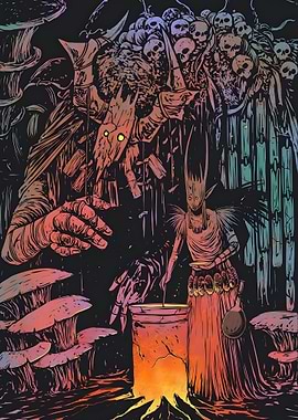 Dark Fantasy Ritual Scene