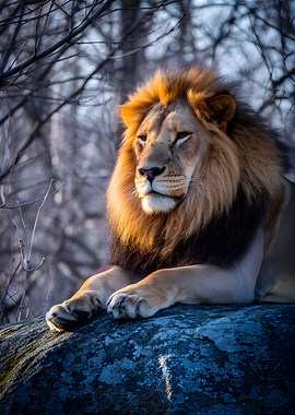 Majestic Lion on a Rock