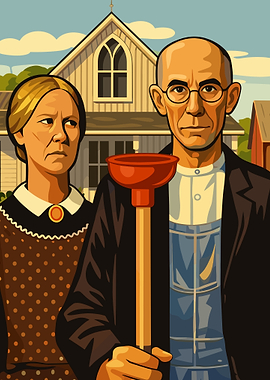 American Gothic with a Plunger