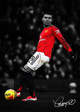 Casemiro Kicking a Soccer Ball