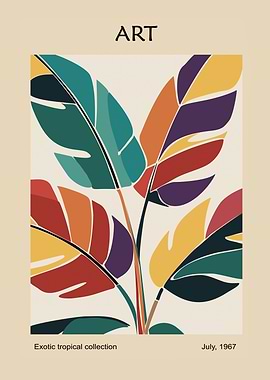 Abstract Tropical Leaves Poster