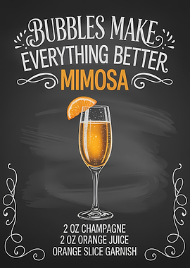 Mimosa Recipe Chalkboard Art
