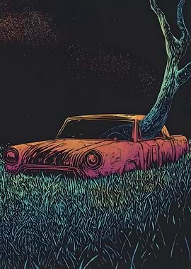 Tree Growing Through Abandoned Car
