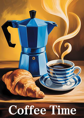 Coffee Time with Croissant