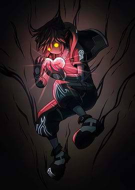 Dark Sora Holding a Heart