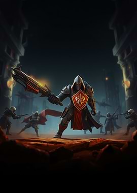 Fantasy Knight with Glowing Sword