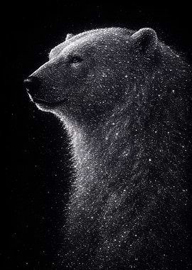 Polar Bear Made of Stars