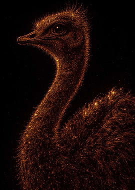 Sparkling Ostrich Portrait