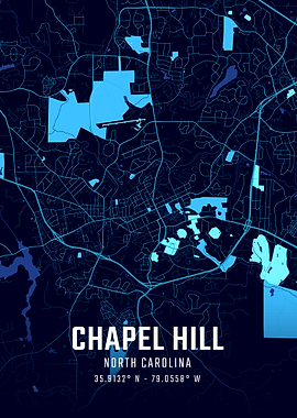 Chapel Hill North Carolina Midnight City Map