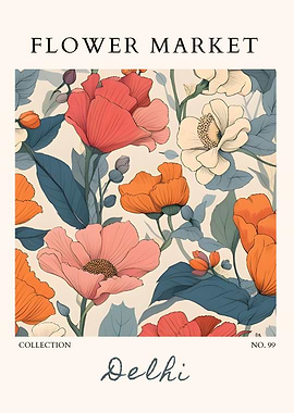 Flower Market Delhi Collection Poster