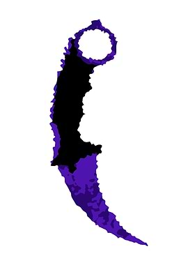 Karambit Knife with Purple and Black Design