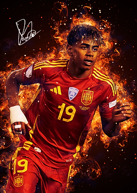 Lamine Yamal with Fiery Aura