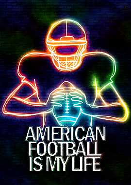 American Football Neon Art