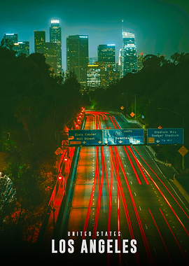 Los Angeles Cityscape at Night