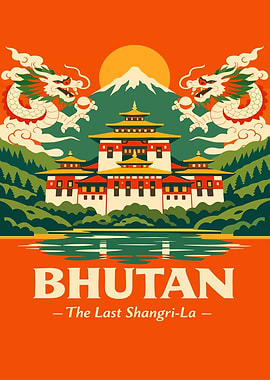 Bhutan Travel Poster