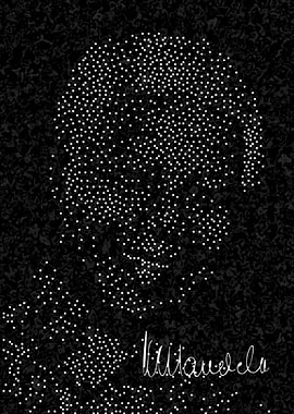 Nelson Mandela Portrait with Signature