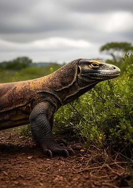Komodo Dragon in Natural Habitat