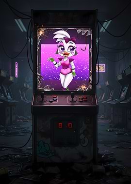 Glamrock Chica in a Broken Arcade Machine