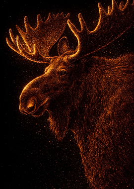 Glowing Moose Portrait