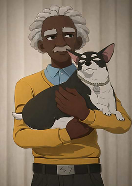 Elderly Man Holding a Chihuahua