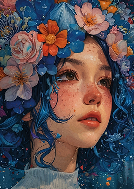 Woman with Floral Headdress