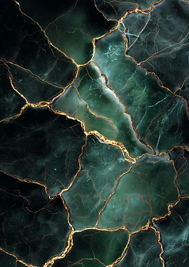 Emerald Green Marble with Gold Veins
