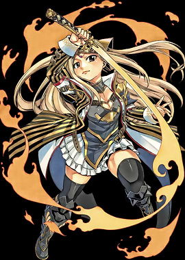 Anime Warrior with Flaming Sword