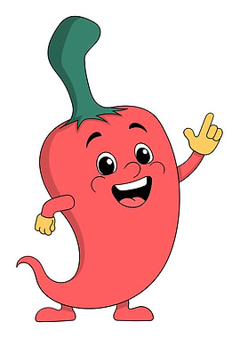 Happy Cartoon Chili Pepper