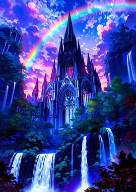 Fantasy Rainbow Castle Cascades