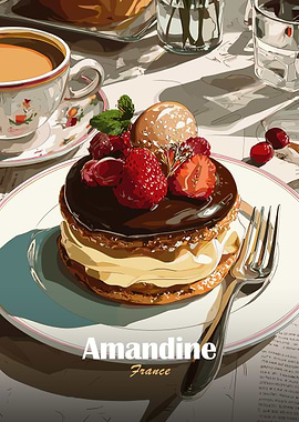 Amandine Cake with Coffee