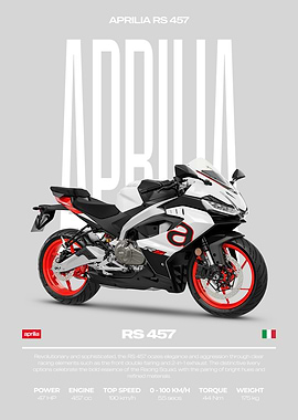 Aprilia RS 457 Motorcycle Poster