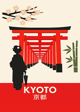 Kyoto Torii Gates and Geisha