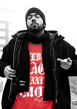 samy deluxe in Black Jacket and Red Shirt