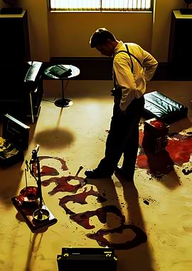 Detective Investigating Crime Scene