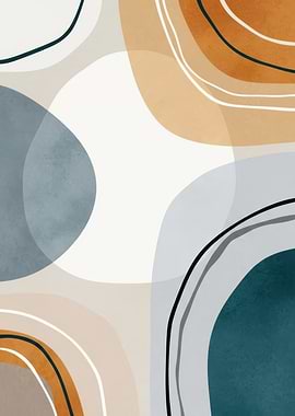 Abstract Organic Shapes with Earth Tones