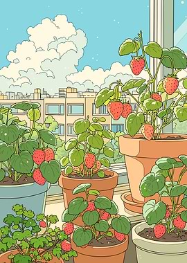 Balcony Strawberry Garden
