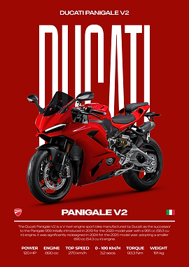Ducati Panigale V2 Motorcycle Poster