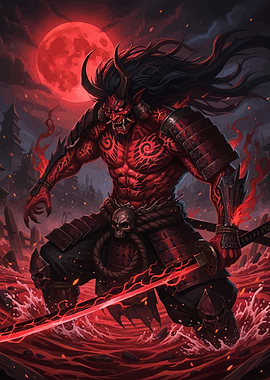 Red Oni Samurai Warrior