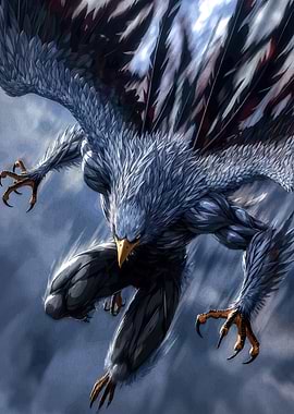 Mythical Eagle Warrior in Flight