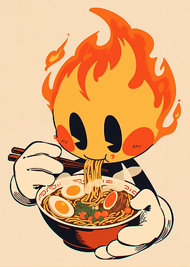 Fiery Spirit Eating Ramen