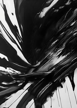 Abstract Black and White Paint Splatter