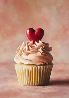 Cupcake with Heart Topping