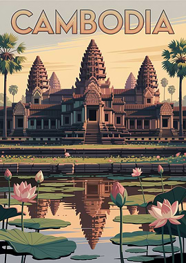Angkor Wat Cambodia Travel Poster