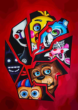 Five Nights at Freddy's Characters Collage