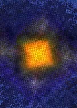 Abstract Glowing Square in Blue Nebula