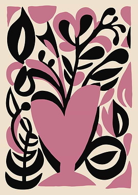 Abstract Floral Heart Vase