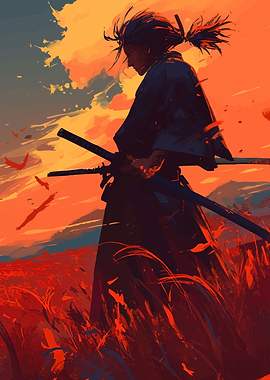 Samurai in a Fiery Field